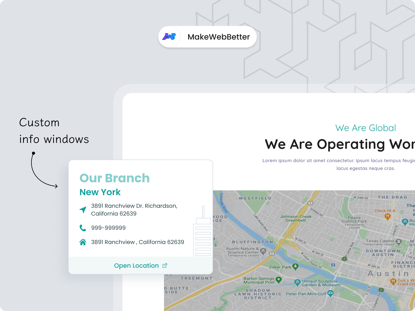 Customizable info windows